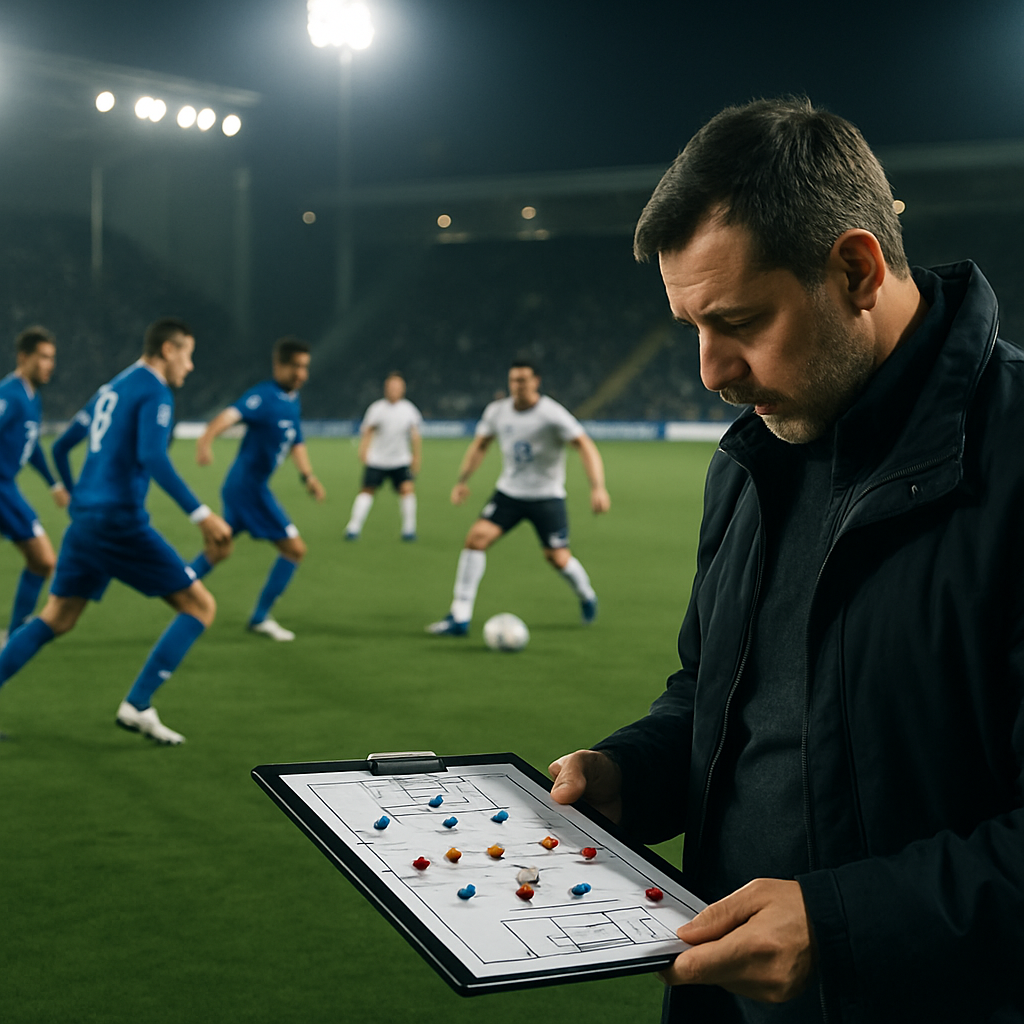 An Azerbaijani derby takes shape as a coach studies tactics while two teams prepare